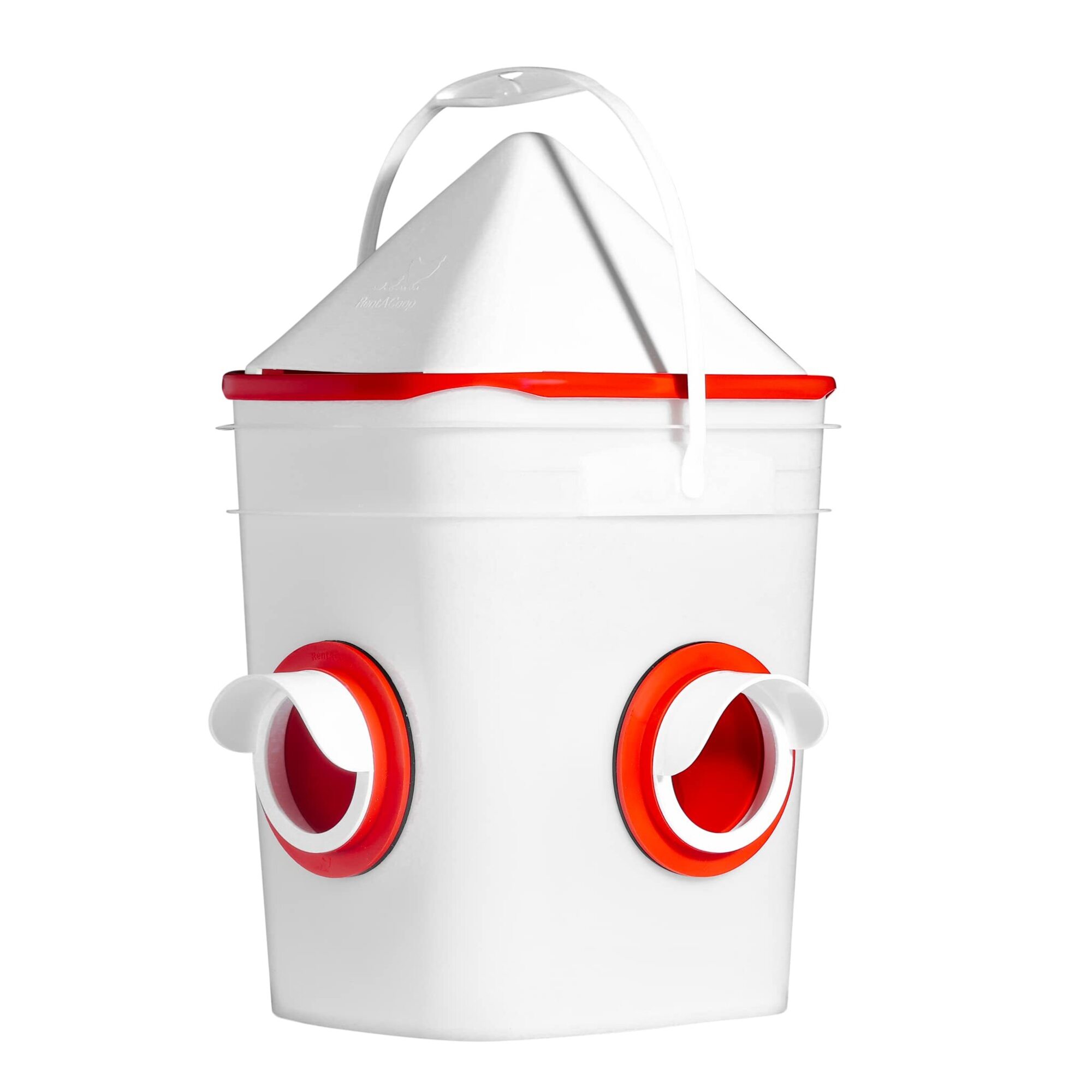 RentACoop, 20 Lb. 2-Port Feeder Corner, Weatherproof with Rain hoods and Anti-Roost Lid, Model# YQ-29UK-3SSM